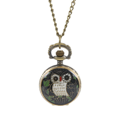 Reloj de Bolsillo Vintage Búho con Diseño Artístico Degradado