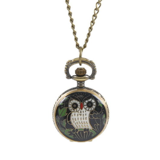 Reloj de Bolsillo Vintage Búho con Diseño Artístico Degradado
