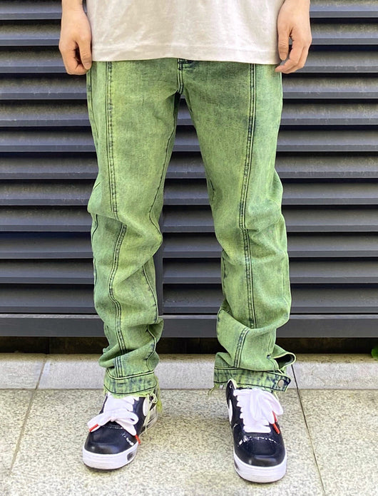 Jeans Casual Gallery Dept con Corte Recto y Detalles de Costura
