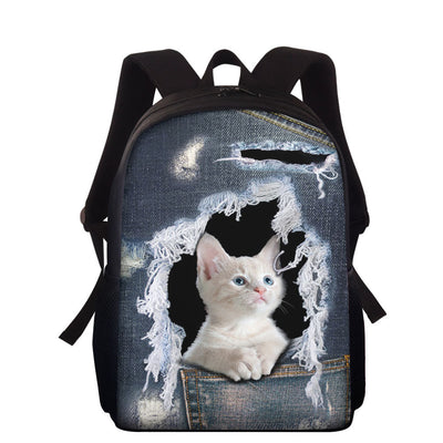 Mochila Escolar Infantil Vaquero con Diseño Calado para Gatos - Image 11