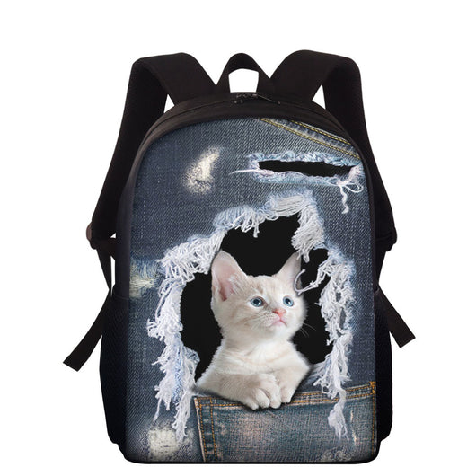 Mochila Escolar Infantil Vaquero con Diseño Calado para Gatos - Image 11