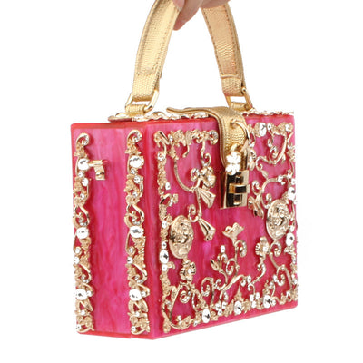 Bolso Cuadrado Portátil con Diamantes Incrustados - Image 7