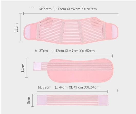 Pink adjustable maternity support belt on a pregnant woman, designed for stomach lift and comfort. - Image 6