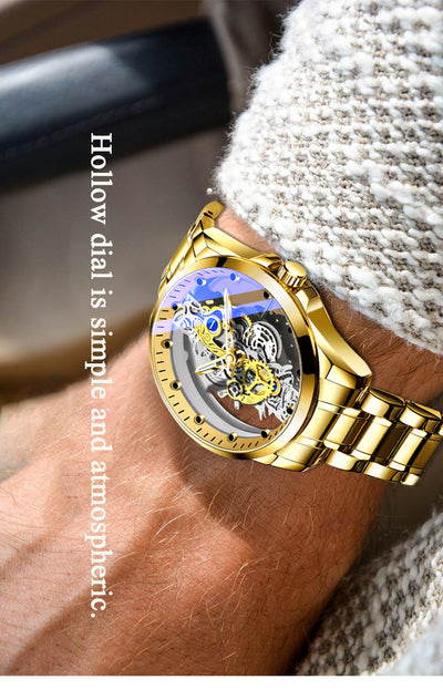Reloj Automático Esqueleto Dorado de Lujo para Hombre - Image 17