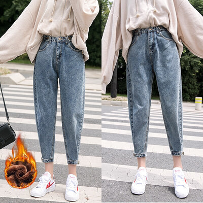 Jeans Sueltos de Cintura Alta Estilo Coreano para Mujer - Image 3