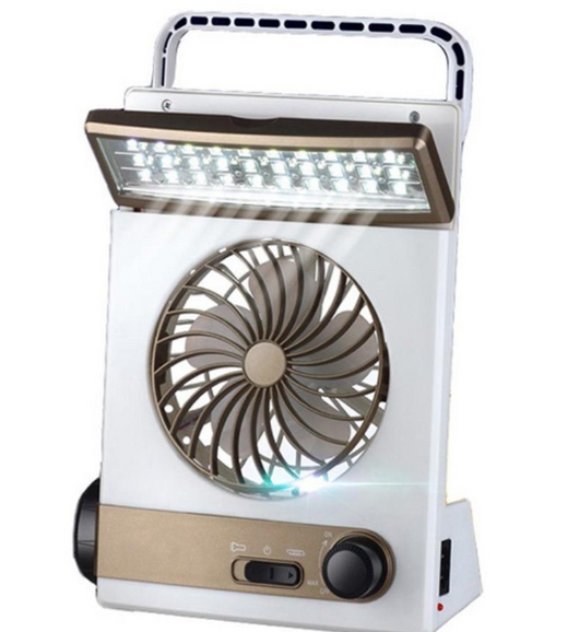 Lámpara Solar Multifunción para Camping con Ventilador Portátil