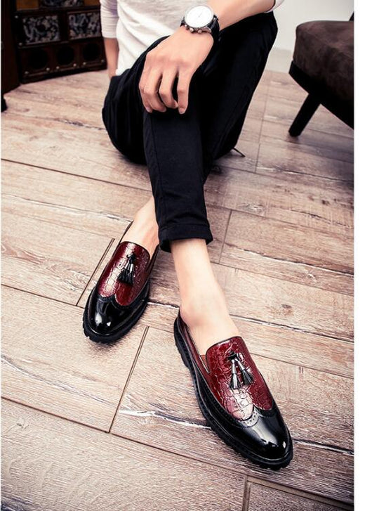 Zapatos Casuales Hombre Estilo Coreano con Borlas y Suela Gruesa - Image 13
