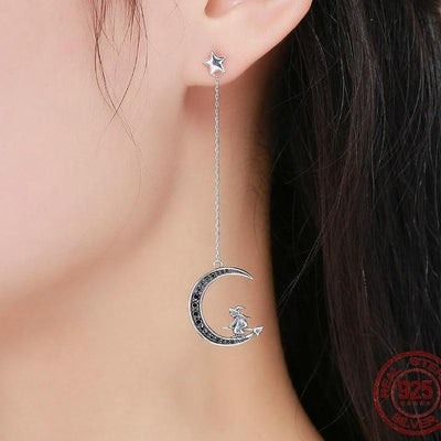 Aretes Largos de Plata Esterlina Brujas Místicas con Diseño de Orejas - Image 3
