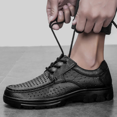 Botas de Trabajo Casual de Cuero Genuino - Zapatos Bajos con Cordones - Image 6
