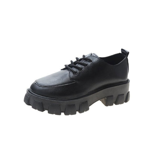 Zapatos de Cuero PU con Cordones, Punta Redonda y Boca Profunda