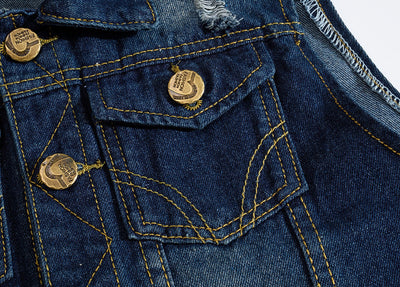 Chaleco Vaquero Azul Personalizado para Hombre - Talla Grande - Image 4