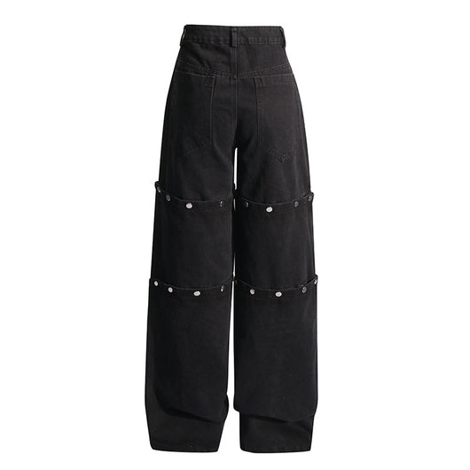 Jeans Talle Alto Irregular con Botones Desmontables - Image 47