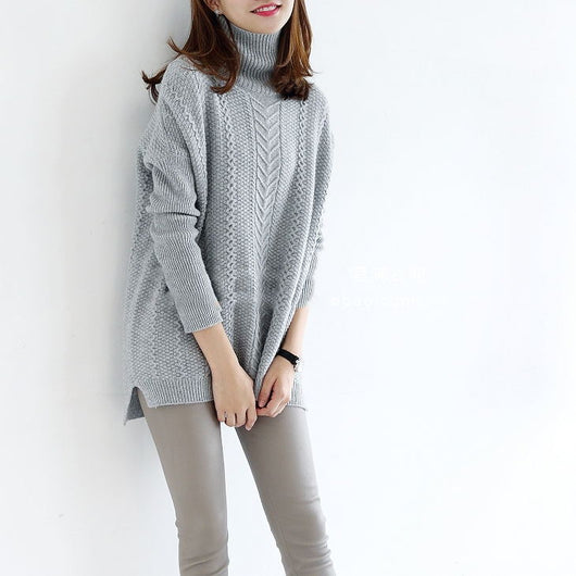 Suéter de Cuello Alto en Cashmere Puro - Tejido Grueso y Suelto - Image 11