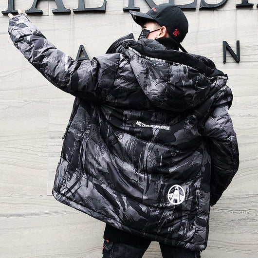 Chaqueta de Algodón con Estampado Camuflaje
