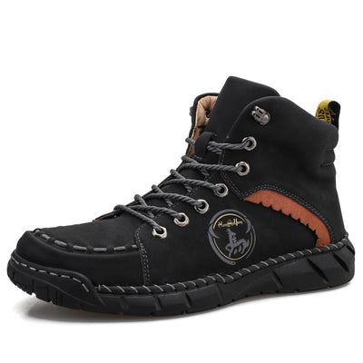 Botas de Cuero Vintage Cosidas a Mano para Hombre - Image 7