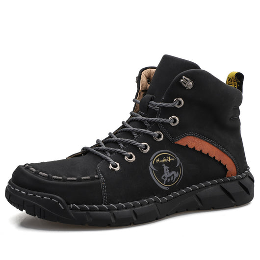 Botas de Cuero Vintage Cosidas a Mano para Hombre - Image 7