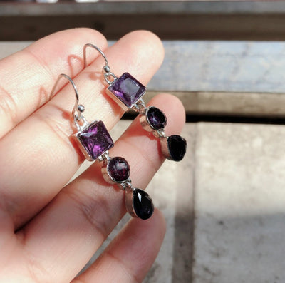 Aretes de Plata 925 Amatista Colgantes Elegantes para Mujer - Joyería de Moda - Image 10