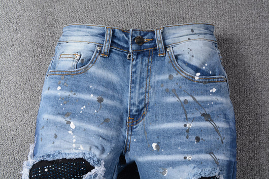 Jeans para Hombre con Parches Desgastados - Image 2