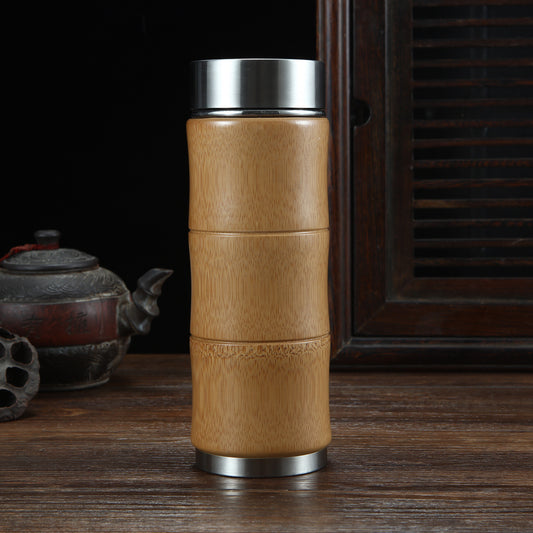 Vaso Térmico de Bambú para Agua Caliente