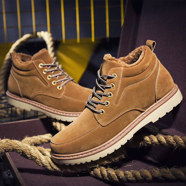 Zapatillas Altas Acolchadas en Terciopelo y Algodón