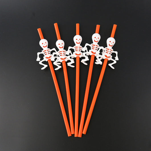 Pajitas de Plástico con Diseños de Halloween
