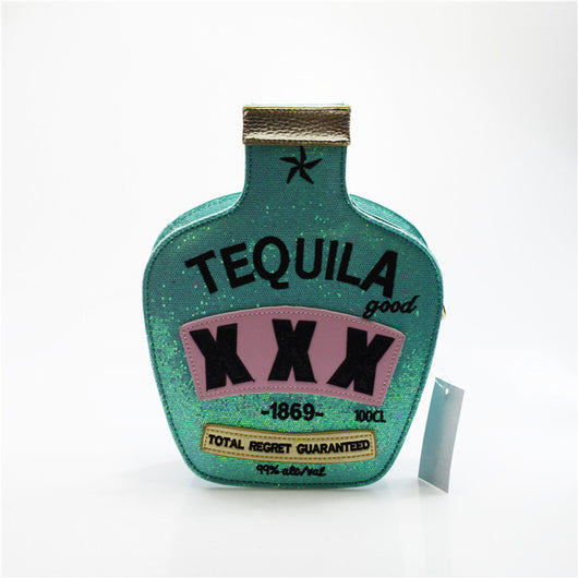 Bolsa Mensajera de Cuero PU Diseño Botella de Tequila - Image 2