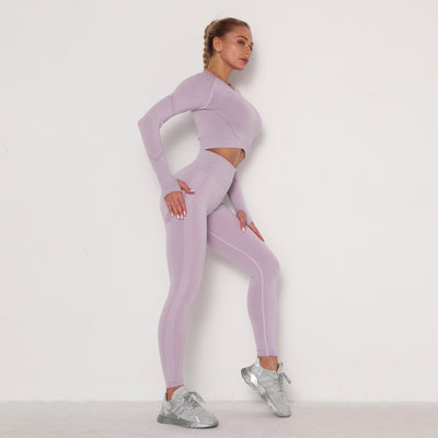 Traje de Yoga Largo Ajustado de Cintura Alta con Manga Larga - Image 53