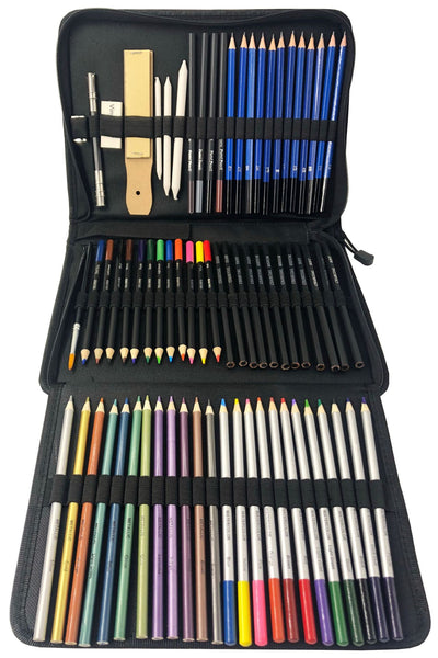 Set de 72 Lápices de Colores Profesionales con Carboncillos y Pinceles para Dibujo Artístico - Image 3