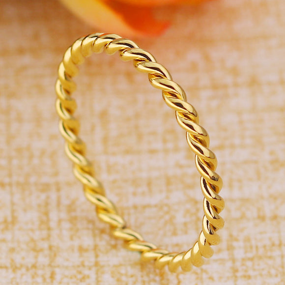 Anillo Retorcido de Acero Titanio para Mujer