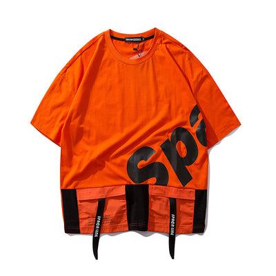 Camiseta Holgada Hip-hop con Bolsillos Decorativos - Image 47