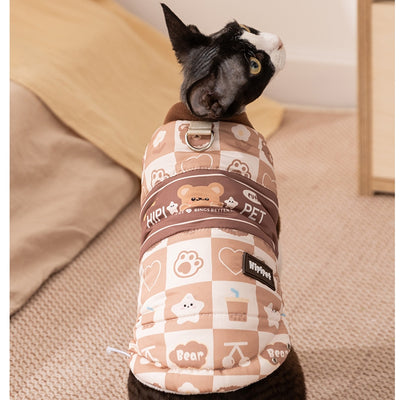Abrigo Acolchado para Gatos y Perros - Chaleco Térmico Retro con Diseño Estampado - Image 10