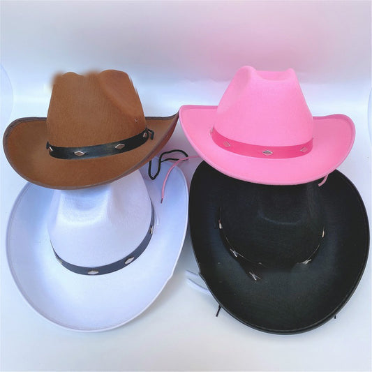 Sombrero Vaquero Infantil de Fieltro Poliéster con Ala Grande