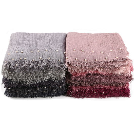 Pañuelo de Algodón y Lino Arrugado en Colores Puros - Image 2