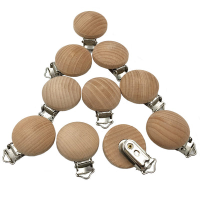 Clip para Chupete de Madera con Cadena de Confort para Bebés
