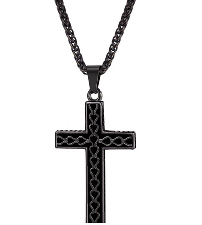 Collar Cruz Vintage Acero Inoxidable 316L Dorado para Hombre - Joyería Cristiana Negra - Image 5