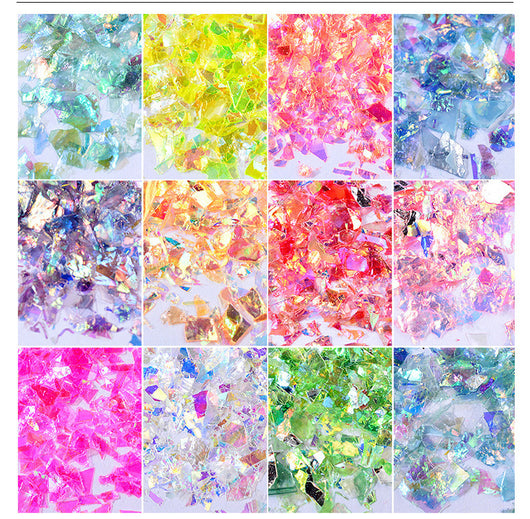 Papel de Concha para Diseño de Uñas - 12 Colores Brillantes - Image 4