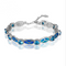 Pulsera de Ópalo Azul Plateado con Baño de Cobre