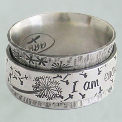 Anillo Vintage Unisex 'Soy Suficiente' con Letras