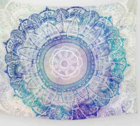 Tapiz Mandala Indio Verde Azul Floral - Manta Multiusos 210x150cm - Image 2