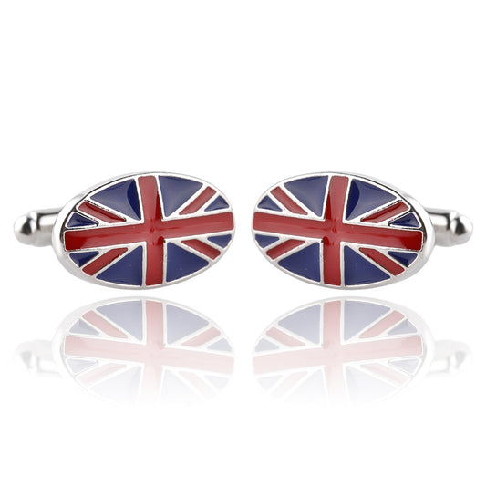 Gemelos Bandera Británica Geométricos para Camisa Francesa Hombre