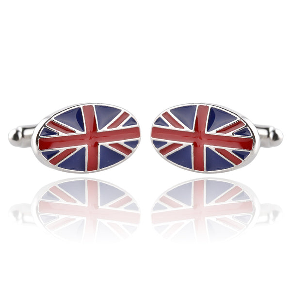 Gemelos Bandera Británica Geométricos para Camisa Francesa Hombre