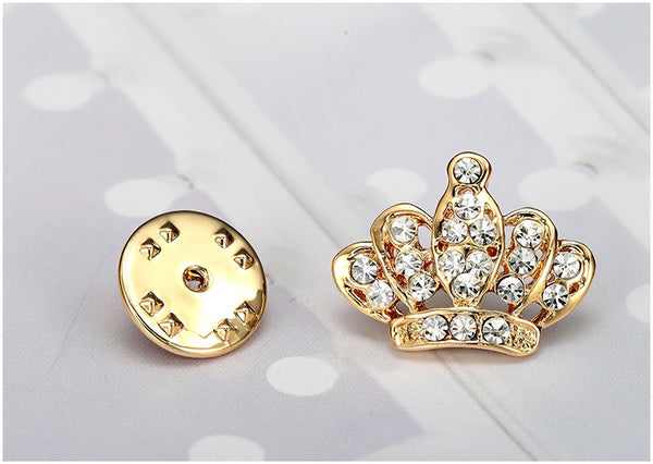 Broche Corona Dorado y Plateado Unisex - Accesorio Elegante para Regalos