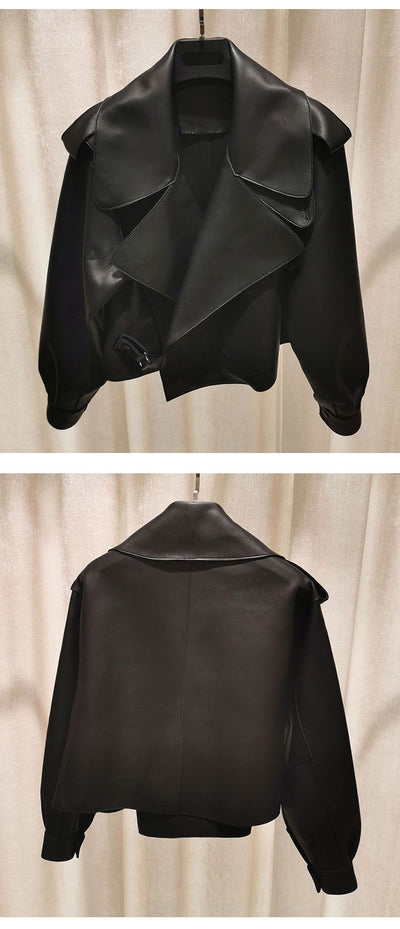 Chaqueta de Cuero para Mujer Estilo Retro Clásico - Image 8