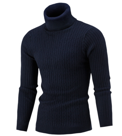 Suéter de Invierno para Hombre Cuello Alto Solido Tide - Image 5