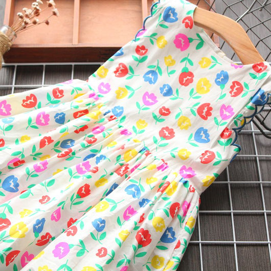 Vestido sin mangas con cuello redondo para niñas - Image 9