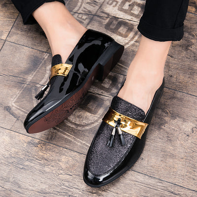 Zapatos de Cuero Ingleses Punta Afilada con Lentejuelas para Hombre - Talla Grande - Image 3