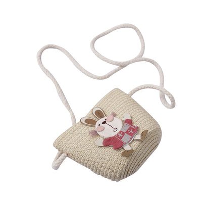 Set de Bolsa Decorativa y Sombrero de Paja con Diseño de Conejito - Image 9