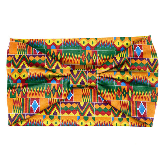 Banda Elástica Estampado Africano para Cabello - Diadema Deportiva Ancha Mujer Yoga - Image 5