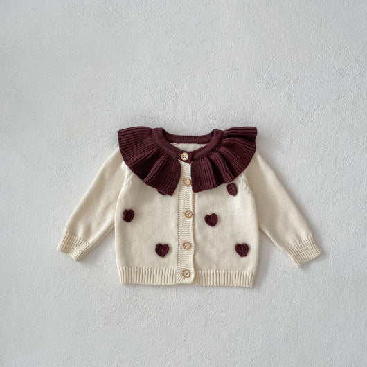 Cardigan Infantil con Corazones Tejidos - Manga Larga - Image 5