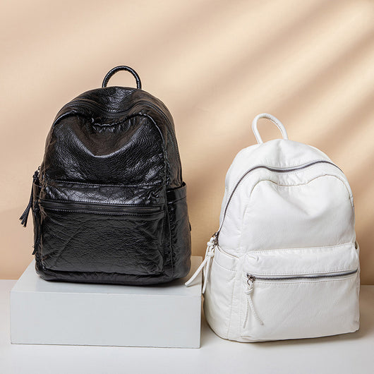 Mochila de Cuero Suave Lavado Fashion para Mujer - Image 14
